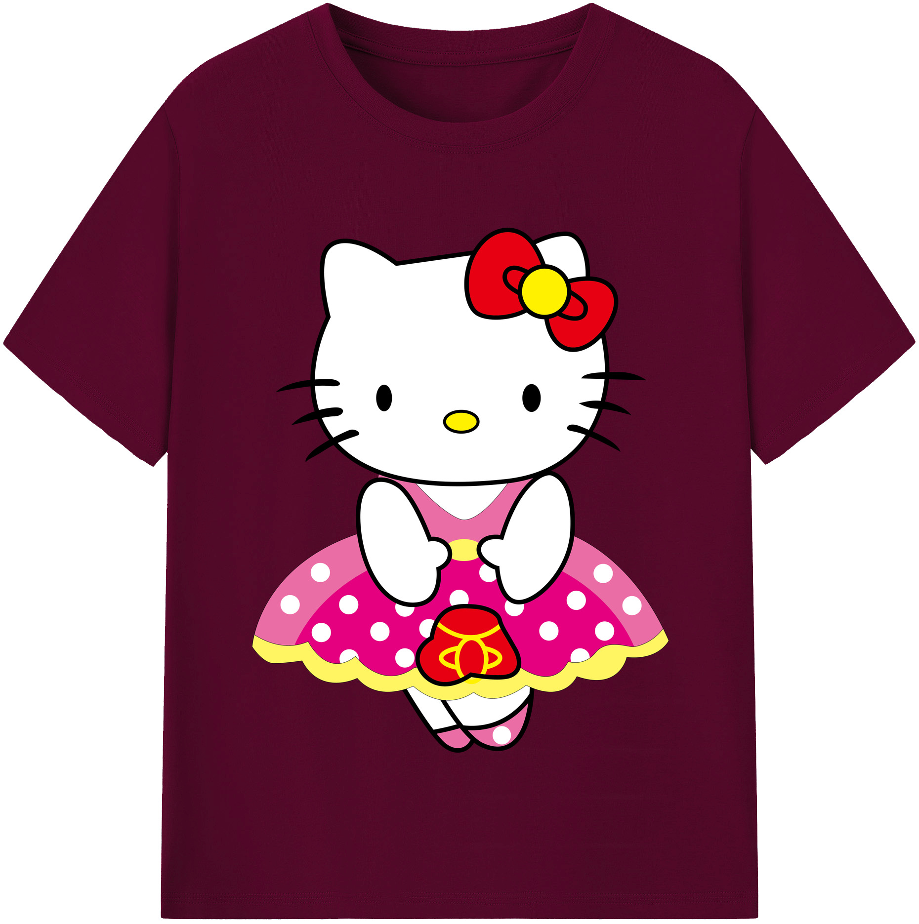 （画像用） Hello Kitty ハローキティ レディースカジュアルプリントTシャツ（綿100％）
